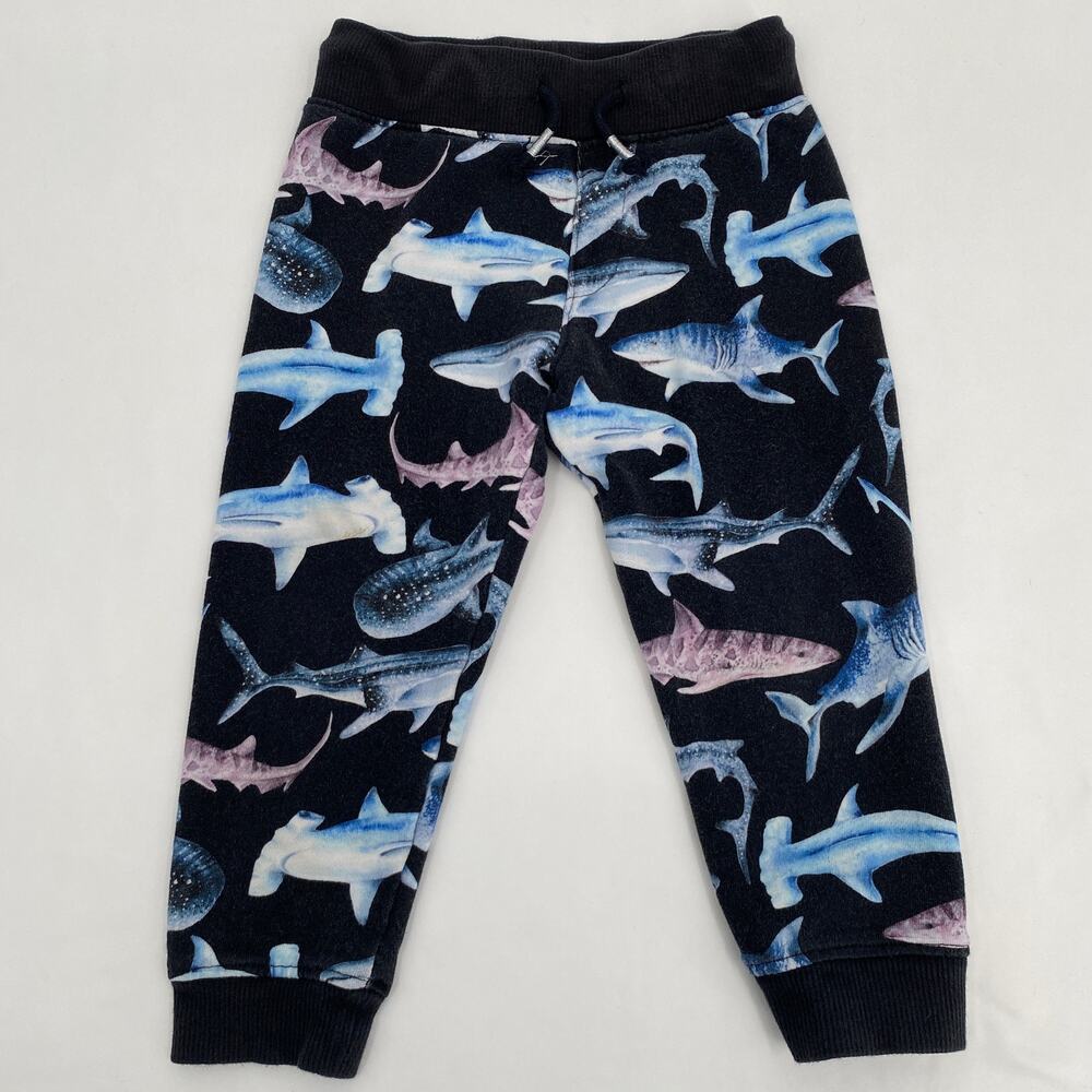 Karolina Kijak x H&M Black Shark Print Joggers Elastic Waist soldout 2-3 years